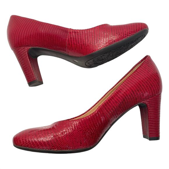 Nurture Maren Red Leather Lizard Heels (8M) - Picture 7 of 11